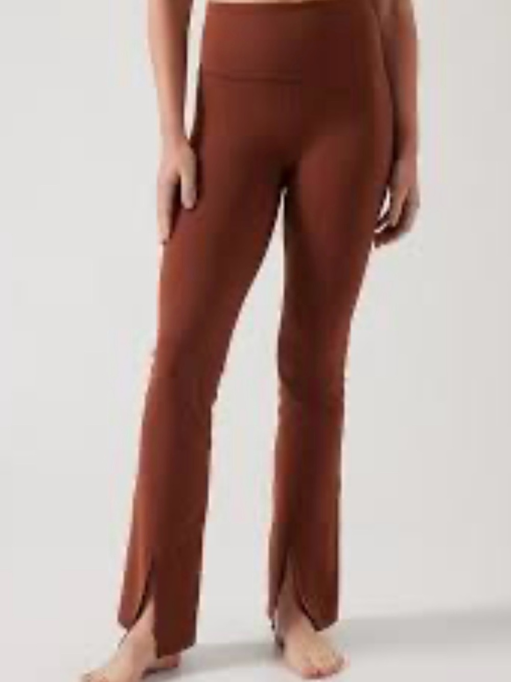 Athleta High Rise Split Flare Pant M Brown like new